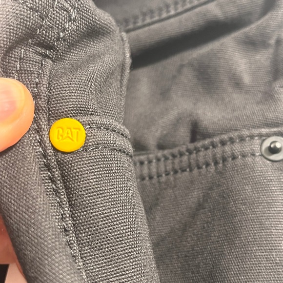 CAT Fleece Lined Canvas Pant Mens 36x29 Black NEW Stretch Straight Leg New - Picture 7 of 8